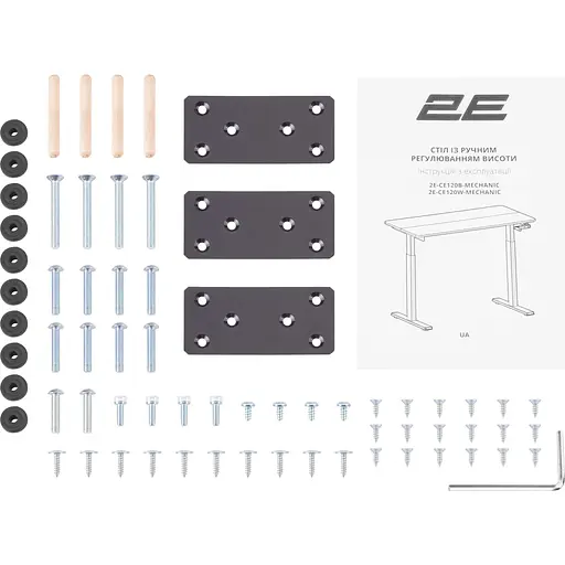 Стол компьютерный 2E СЕ120B-MECHANIC с регулировкой высоты - фото 7
