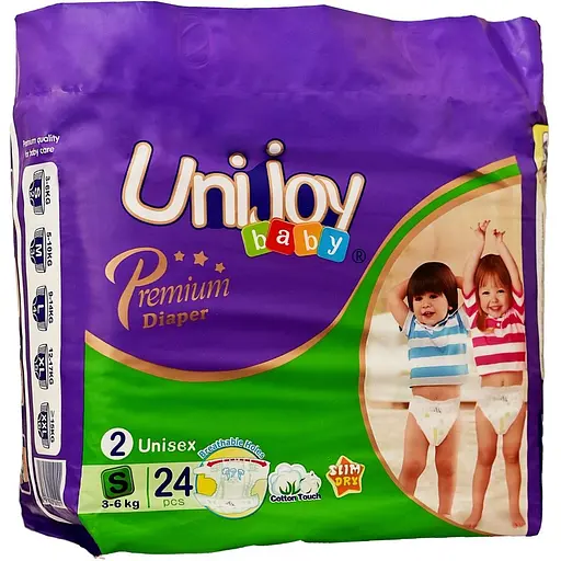 Підгузки Unijoy Premium S 3-6 кг 24 шт.