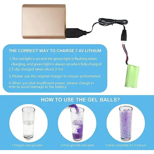 Іграшковий гель бластер JM-X2 з 21500 екологічно чистих водяних м’ячів, барабаном - фото 3