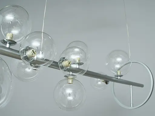 Стримана, динамічна, граційна люстра в стилі лофт на 10 ламп, колір-хром - фото 3