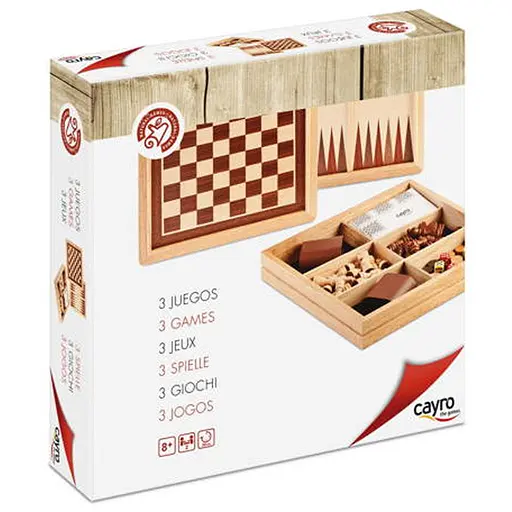 Настільна гра CAYRO 3 в 1 (шахи-шашки-нарди) (поле 30х30 см) (603) - фото 1