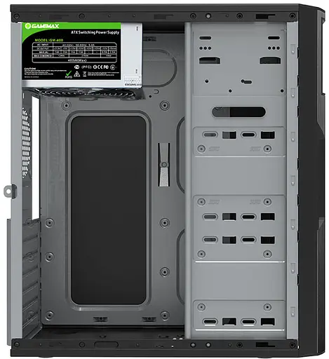 Корпус GameMax ET-212 Black, 400 Вт, Midi Tower, ATX/Micro ATX/Mini ITX, 2xUSB 3.0, 2xUSB 2.0 (ET-212-400W-U3) - фото 4