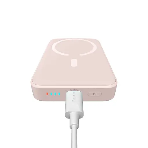 Магнітний портативний павербанк Baseus Magnetic 20 W 10000 mAh з бездротовою зарядкою для iPhone рожевий - фото 3