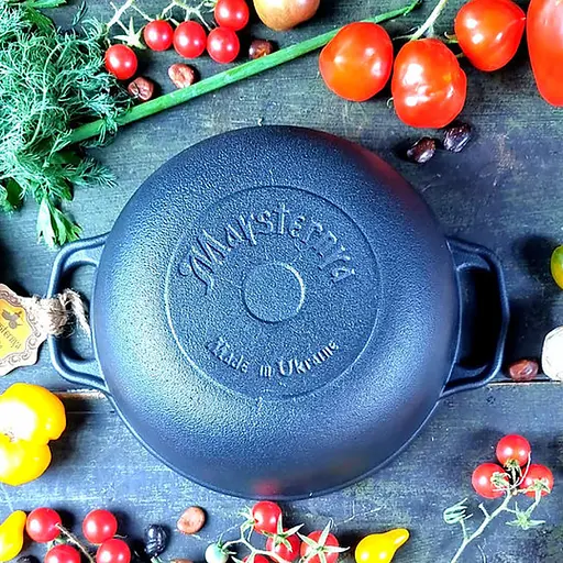 Котелок чугунный Maysternya 3 л Ø22 см с алюминиевой крышкой подходит для индукционных плит 88249 - фото 6