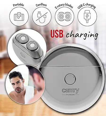 Дорожня бритва Camry CR 2938 з 2 головками і USB - фото 6
