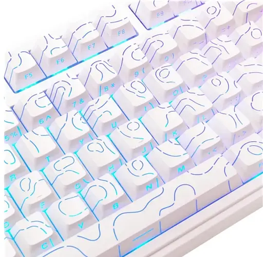 Игровая механическая клавиатура AULA F75 / Три режима подключения / Seiya Switch / White Lines - фото 8