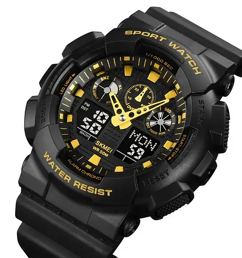 Годинник чоловічий наручний Skmei 1832 (Чорний з золотом) - фото 2