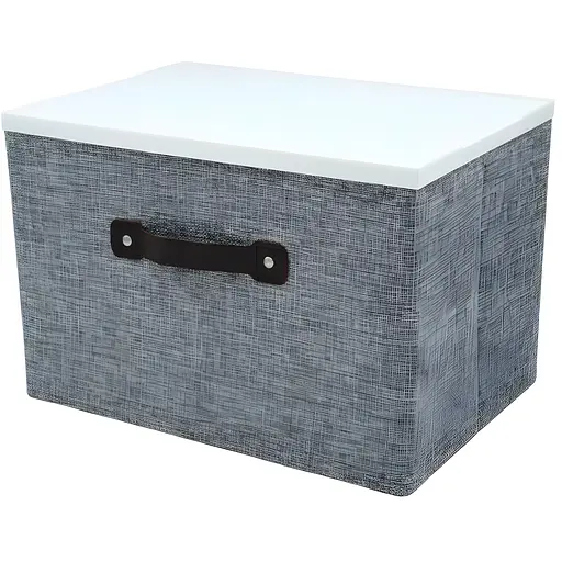 Короб для зберігання Handy Home з пластиковою кришкою 33x23x22 см сірий (EH-02L)