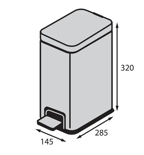 Відро для сміття Koer TC-010206-02 з плавним закриттям прямокутне 6 л нержавійка (KR5594)  - фото 5