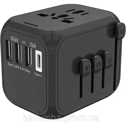 Универсальный адаптер Otravel для путешествий черный 8179436 - 916