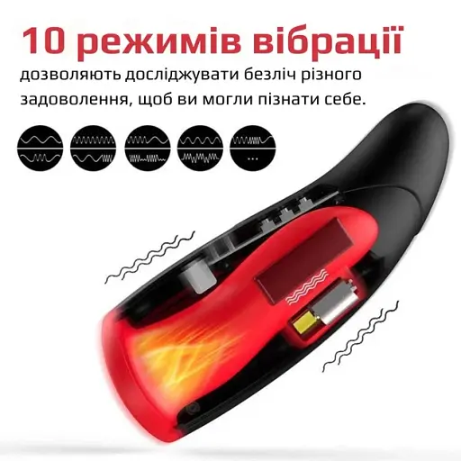 Мастурбатор-тренажер I'MCUM Volcano Trainer з підігрівом Чорний (IM-FJB218) - фото 6