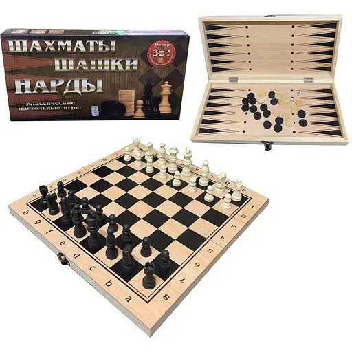 Настільна гра Шахи A-Toys W7781 3 в 1 - фото 1