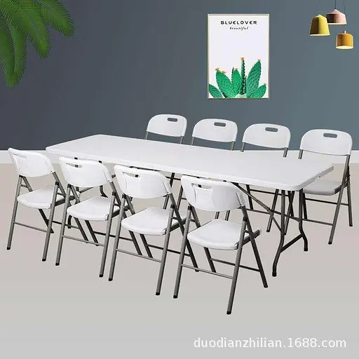 Набір садових меблів SpringFun стіл складний 180см + 8 стільців для банкету 8-10 осіб Білий - фото 3