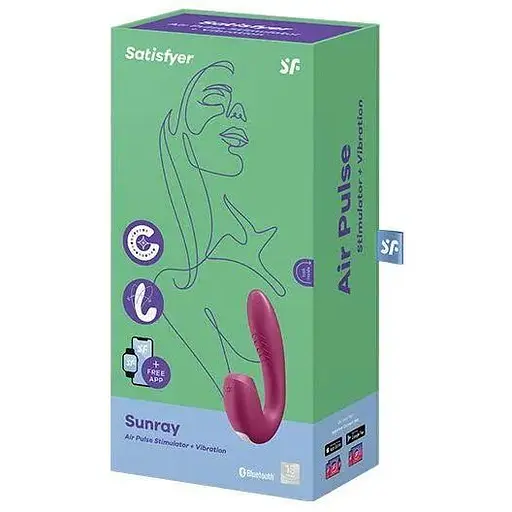 Вакуумний смарт вібратор Satisfyer Sunray вакуумний вібратор Червоний - фото 7