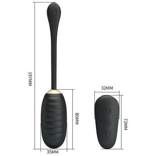 Віброяйце Pretty Love Doreen Remote Control Egg 19.7 см чорний - фото 5