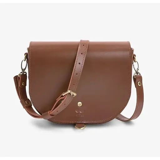 Жіноча шкіряна сумка Ruby L світло-коричнева гладка - фото 1