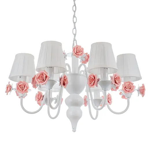 Люстра подвесная Brille с абажуром флористика E14 40W WH (BKL-517S/6) - фото 9