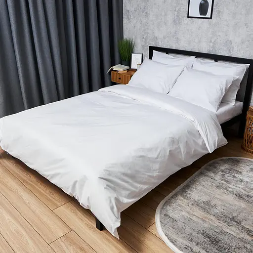 Комплект постільної білизни Moon&Star Бязь Gold Люкс White Glow King Size 220x240 наволочки 2х70х70 - фото 1