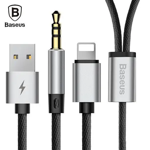 Кабель-переходник Baseus Lightning to 3.5 мм/USB Charging Audio Cable L34 - фото 2