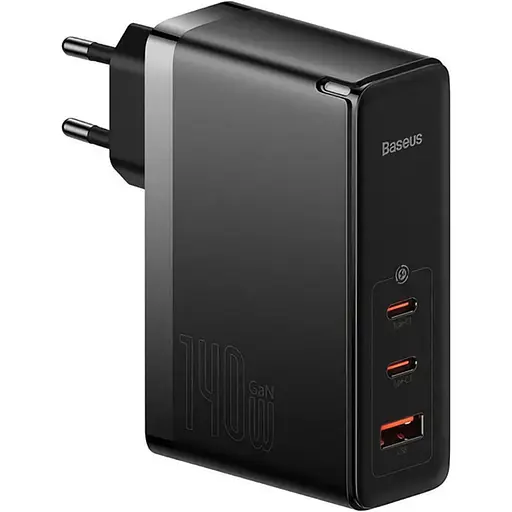 Мережевий зарядний пристрій Baseus GaN5 Pro Fast Charger 140W + Cable USB-C to USB-C Black (CCGP100201) [136666] - фото 2