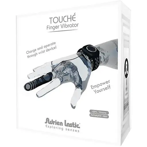 Вибратор на палец Adrien Lastic Touche (L) для глубокой стимуляции с пультом управления на руке - фото 4