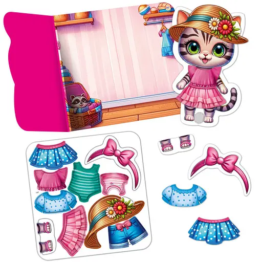 Гра розвиваюча з липучками "Кошеня" Vladi Toys VT1320-03, 10 елементів одягу - фото 3