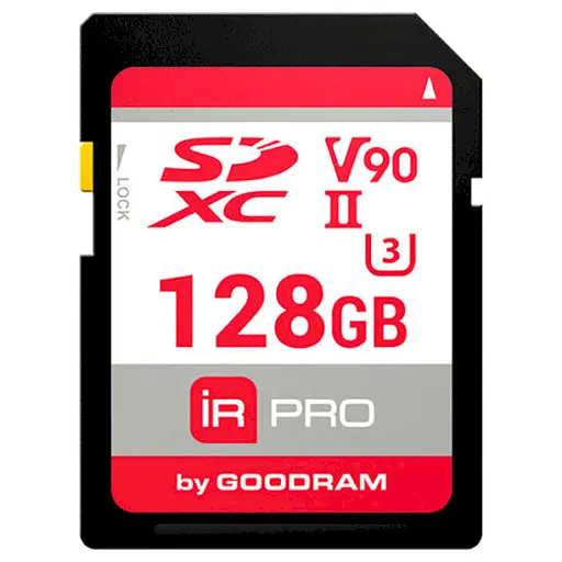 Карта памяти GoodRam Memory card Secure Digital 128Gb IRDM PRO SDXC V90 UHS-II U3 Retail (IRP-S9B0-1280R11) - фото 1