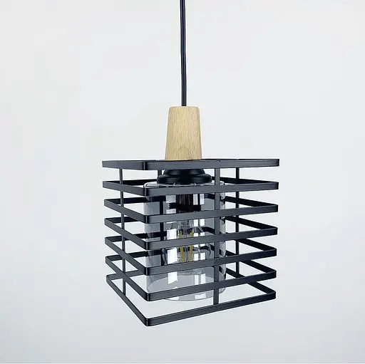 Світильник в стилі лофт з корпусом решіткою Line.F Колір плафона Графітовий - фото 1