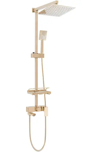 Душова система Rea Jack gold з виливом та полицею золотий REA-P7008, Золотий - фото 4