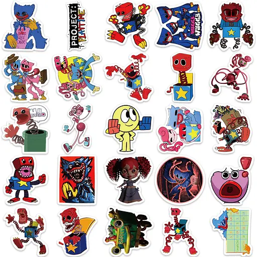 Стікерпак Хаггі Ваггі Набір наклейок GeekLand Poppy Playtime 50 штук - фото 4