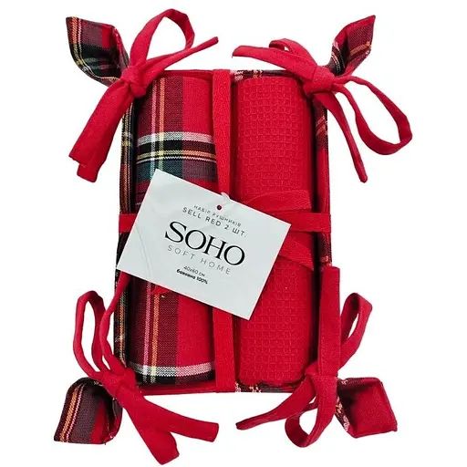 Набір рушників Soho Sell Red бавовна 100% 40х60 см 2 шт. (BS 45541)