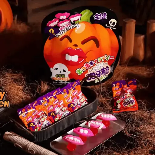 Цукерки-льодяники Halloween з полуничним смаком 100 г - фото 5