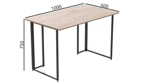 Компьютерный стол Ханна 75x100x60 черный ДСП Дуб Сан-Марино 16мм FRD-103474 - фото 6