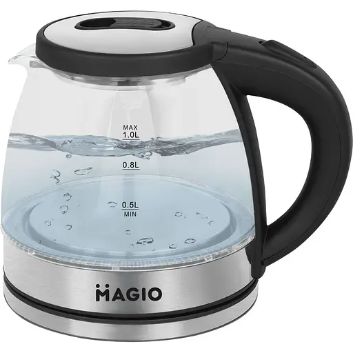 Електрочайник Magio 1 л термостійке скло (497МG)