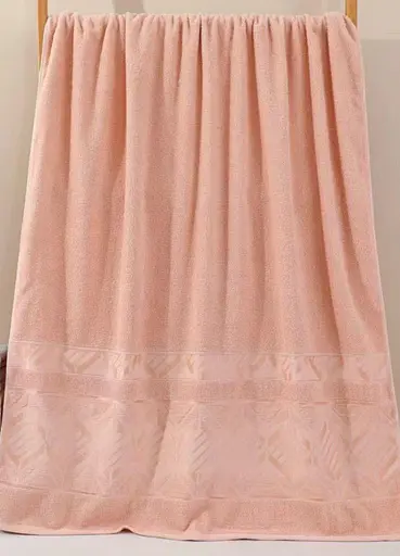 Махровое банное полотенце 90х180 см DT-956-48 мягкое полотенце для сауны и бани Персиковый - фото 1