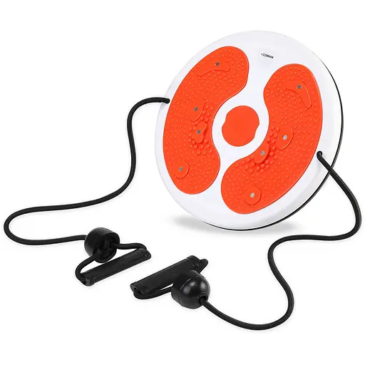 Диск здоровья для талии Cornix Twisting Waist Disc с эспандерами White/Orange XR-0452 - фото 1