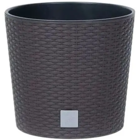 Горшок с кашпо для растений Prosperplast Rato Round - коричневый, 4/4,75 л