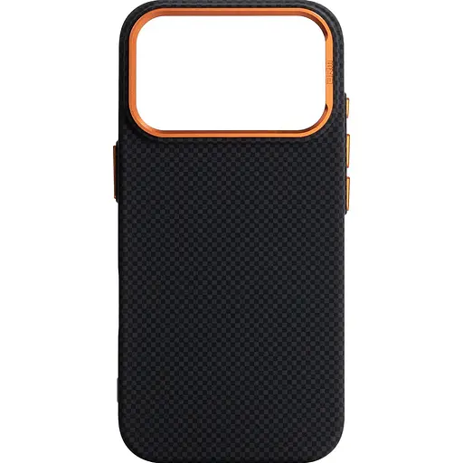 Чехол ArmorStandart LikeCarbon2 SE MagCase для Apple iPhone 17 Pro Kevlar Black Orange (ARM89164) [156301] - фото 1