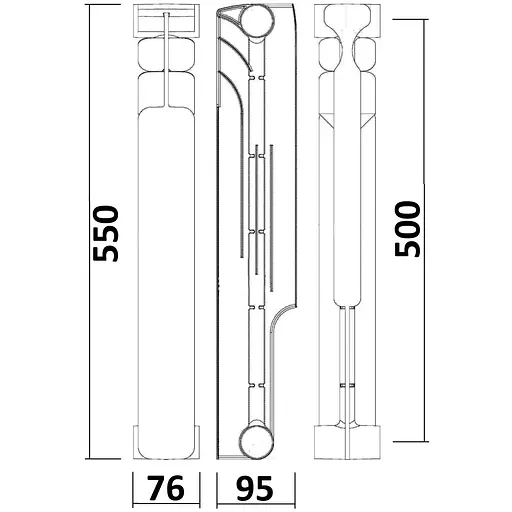 Радіатор біметалевий секційний Energo BIDEEP 500/96 (20261) - фото 3