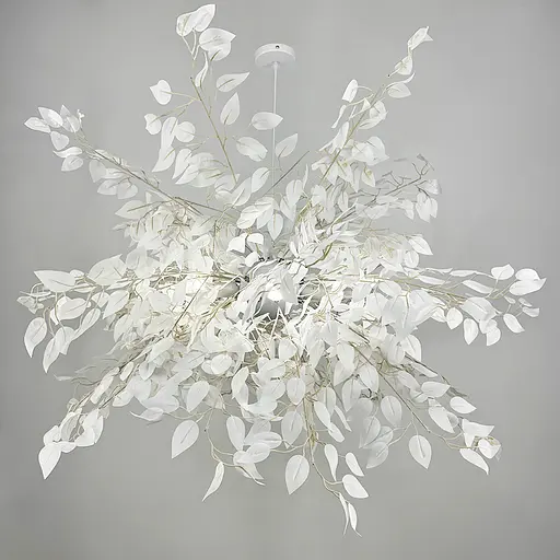 Підвісний білий світильник TRIO у флористичних мотивах d120 см Line.F MJ 185-120 - фото 5