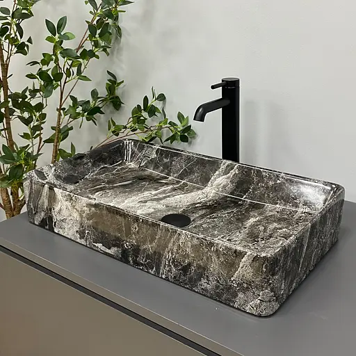 Умивальник VBI Triest anthracite marble накладний VBI-012717, Мармур - фото 4