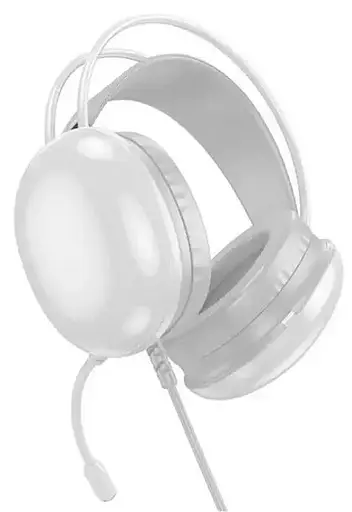 Наушники Hoco W109 Plus Rich, USB, 2m, LED, 7.1 channel gaming headphones WHITE - фото 3