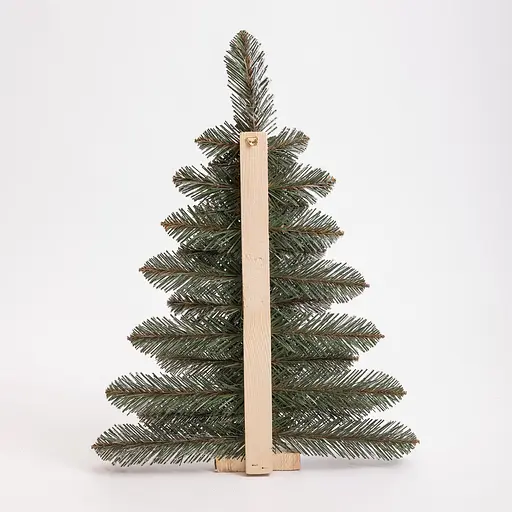 Новорічна декоративна настінна ялинка зелена Полонина 60 см на дерев'яній підставці Lugi SOK-M-V-1 - фото 2