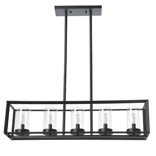 Люстра Brille лофт подвесная свеча E14 40W BK (BL-387S/5)