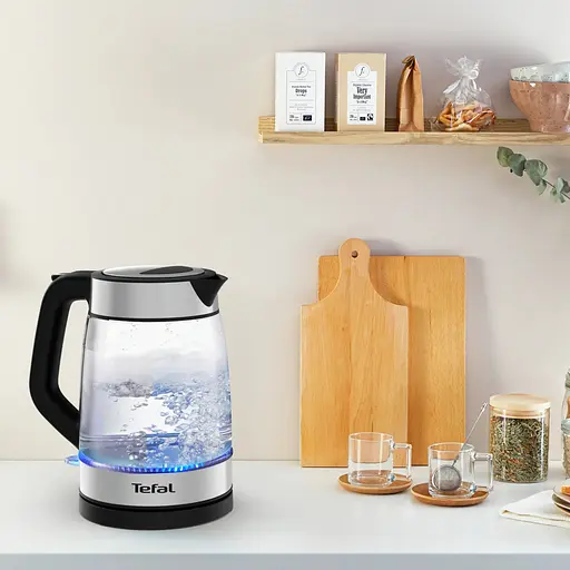 Электрочайник Tefal Glass Kettle с подсветкой черно-серебряный 1.7 л (KI605830) - фото 13