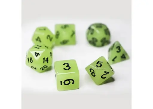 Набір кубиків Glow in the dark 7 Dice Set - White , 7 шт. (g7dglow05) - фото 2