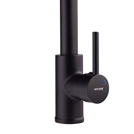 Змішувач для кухні з виливом пружина Mixxus Premium Spring 017 Black MI6951 Чорний матовий - фото 2