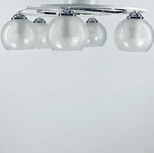 Белая потолочная люстра на 6 плафонов | Ст. 51795/6 CH+WT+WT | Line F - фото 8