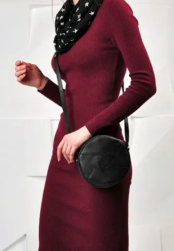 Жіноча шкіряна сумка Бон-Бон чорна Crazy Horse - фото 2