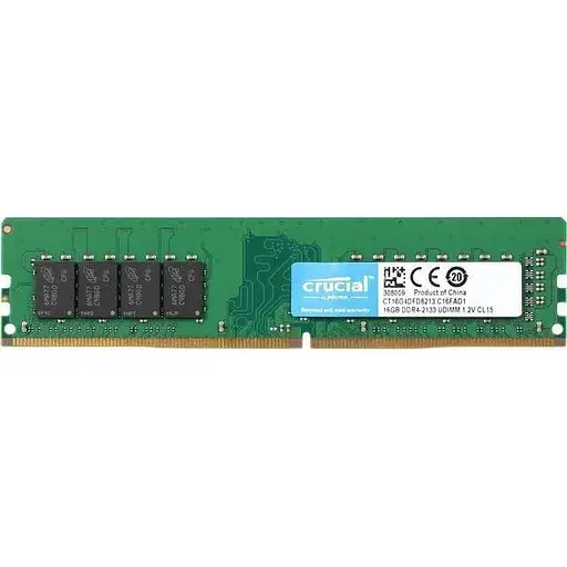 Оперативна пам'ять Crucial DDR4 16GB 2133MHz 2Rx8 PC4-17000, non-ECC Unbuffered Б/В